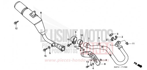SILENCIEUX D'ECHAPPEMENT NX125V de 1997